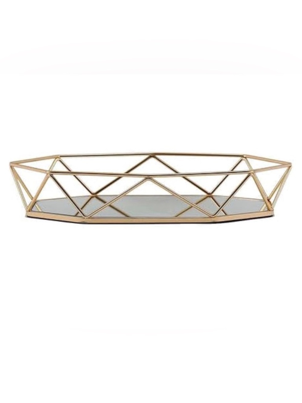 Geometric Gold Mirrored Decorative Server Party Display Tray